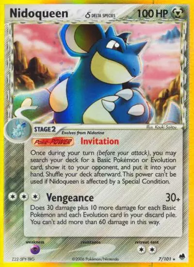 Nidoqueen δ 7/101 Dragon Frontiers Pokemon card