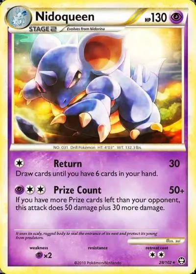Nidoqueen 28/102 HS—Triumphant Pokemon card