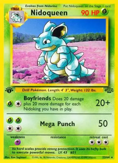 Nidoqueen 23/64 Jungle Pokemon card