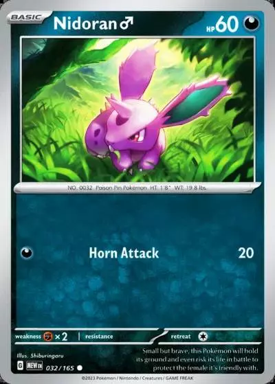 Nidoran ♂ 32/165 151 Pokemon card