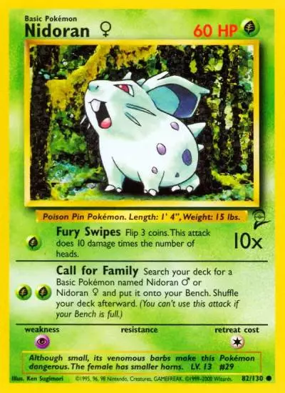 Nidoran ♀ 82/130 Base Set 2 Pokemon card