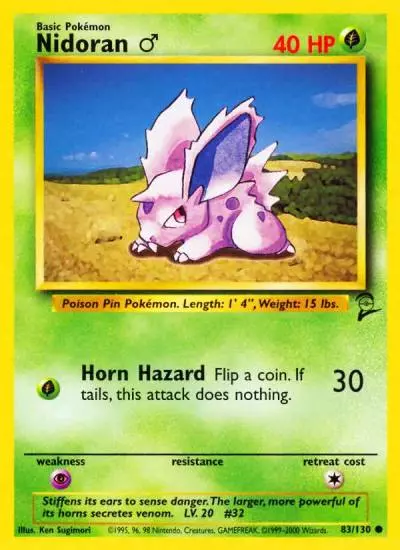 Nidoran ♂ 83/130 Base Set 2 Pokemon card