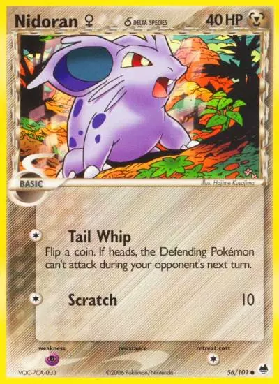 Nidoran ♀ δ 56/101 Dragon Frontiers Pokemon card