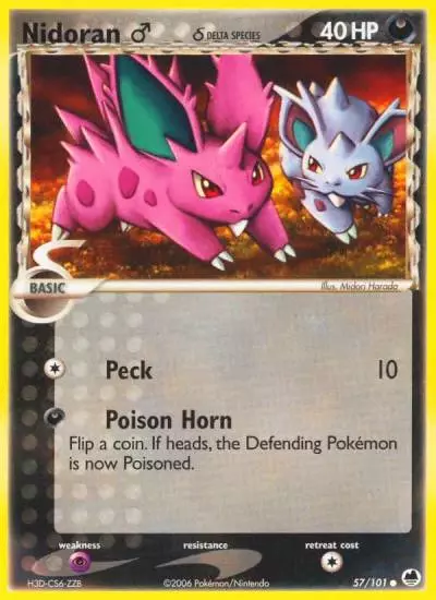 Nidoran ♂ δ 57/101 Dragon Frontiers Pokemon card