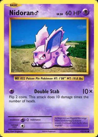 Nidoran ♂ 43/108 Evolutions Pokemon card