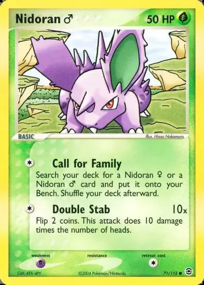 Nidoran ♂ 71/112 FireRed & LeafGreen Pokemon card