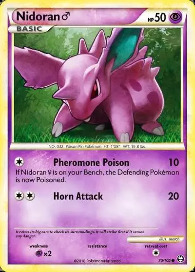 Nidoran ♂ 70/102 HS—Triumphant Pokemon card