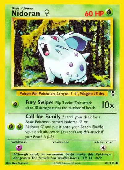 Nidoran ♀ 82/110 Legendary Collection Pokemon card