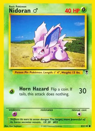 Nidoran ♂ 83/110 Legendary Collection Pokemon card