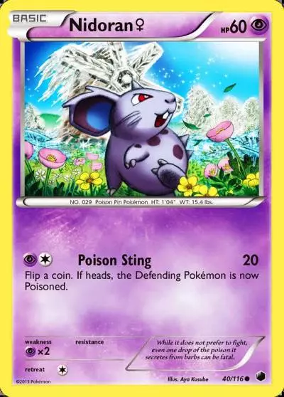 Nidoran ♀ 40/116 Plasma Freeze Pokemon card