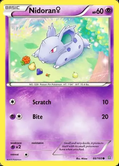 Nidoran ♀ 66/160 Primal Clash Pokemon card