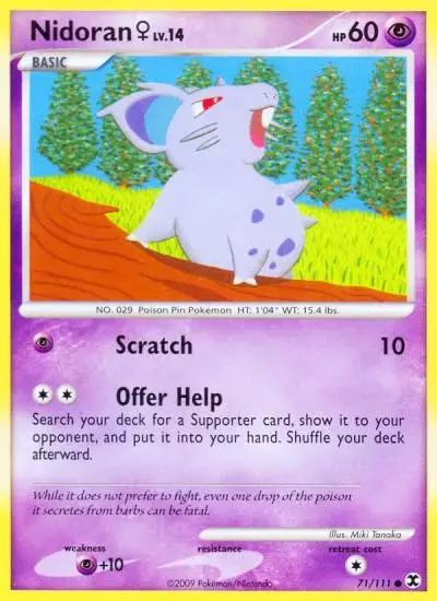 Nidoran ♀ 71/111 Rising Rivals Pokemon card