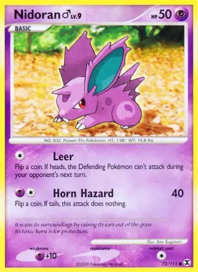 Nidoran ♂ 72/111 Rising Rivals Pokemon card