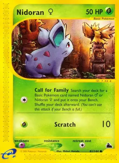 Nidoran ♀ 81/144 Skyridge Pokemon card