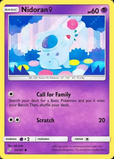 Nidoran ♀ 54/181 Team Up Pokemon card