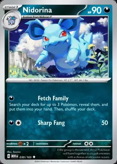 Nidorina 30/165 151 Pokemon card