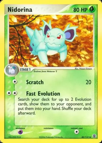 Nidorina 40/112 FireRed & LeafGreen Pokemon card