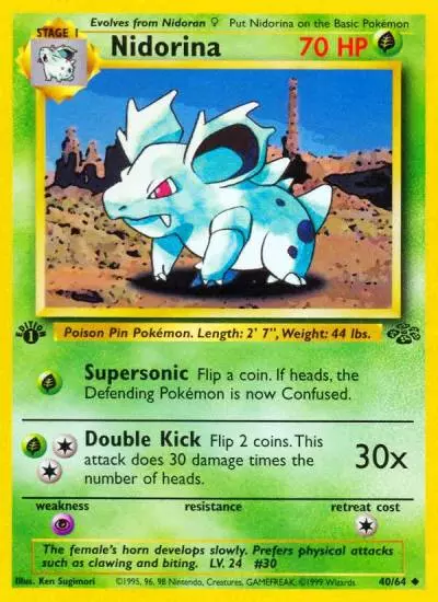 Nidorina 40/64 Jungle Pokemon card