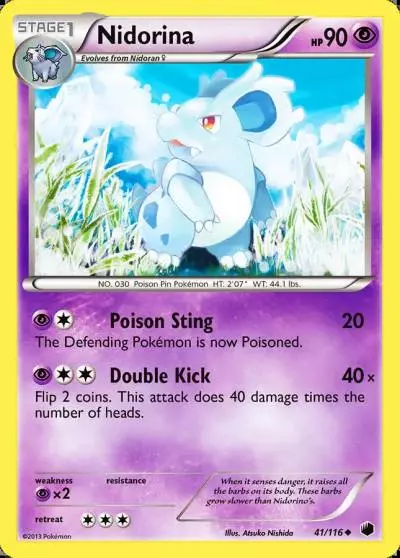 Nidorina 41/116 Plasma Freeze Pokemon card