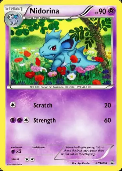 Nidorina 67/160 Primal Clash Pokemon card