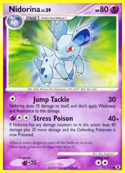 Nidorina 73/111 Rising Rivals Pokemon card