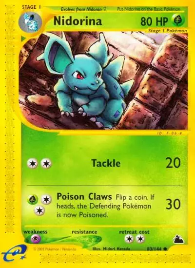 Nidorina 83/144 Skyridge Pokemon card