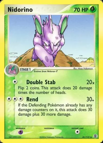 Nidorino 41/112 FireRed & LeafGreen Pokemon card