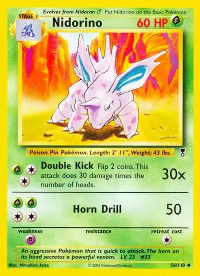 Nidorino 56/110 Legendary Collection Pokemon card