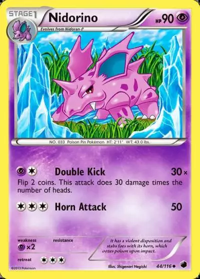 Nidorino 44/116 Plasma Freeze Pokemon card