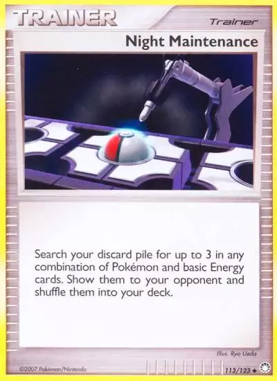 Night Maintenance 113/123 Mysterious Treasures Pokemon card