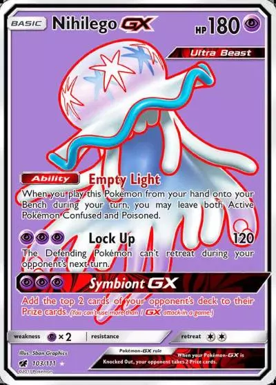 Nihilego-GX 103/111 Crimson Invasion Pokemon card