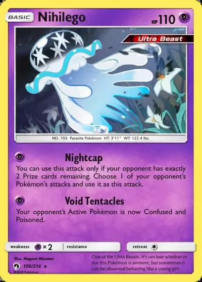 Nihilego 106/214 Lost Thunder Pokemon card