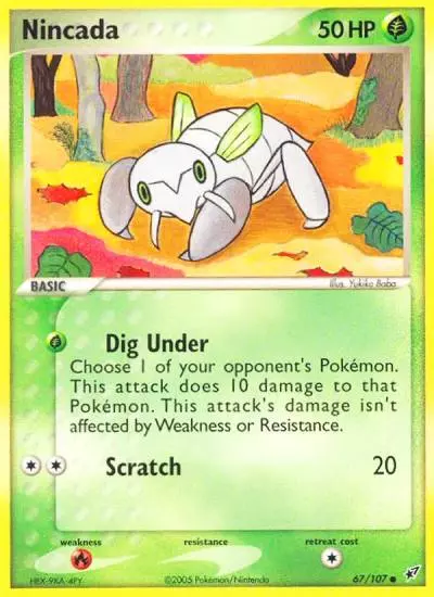 Nincada 67/107 Deoxys Pokemon card