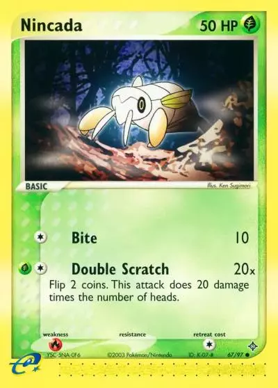 Nincada 67/97 Dragon Pokemon card