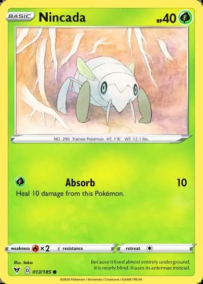 Nincada 13/185 Vivid Voltage Pokemon card