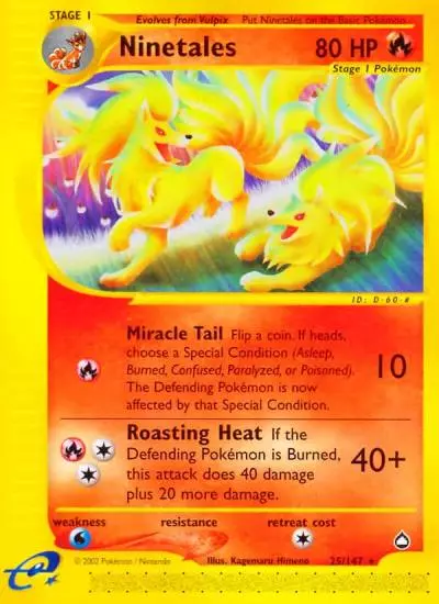 Ninetales 25/147 Aquapolis Pokemon card
