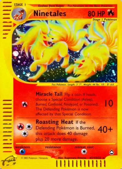 Ninetales H19/147 Aquapolis Pokemon card