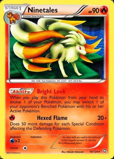 Ninetales 19/124 Dragons Exalted Pokemon card