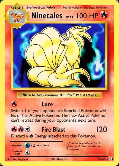 Ninetales 15/108 Evolutions Pokemon card