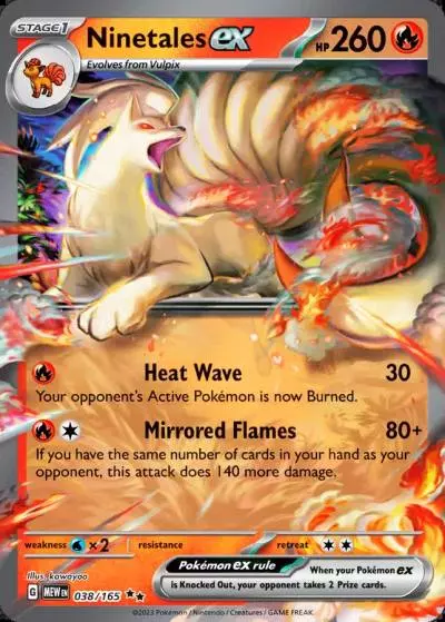 Ninetales ex 38/165 151 Pokemon card