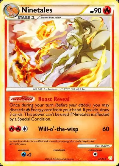 Ninetales 7/123 HeartGold & SoulSilver Pokemon card