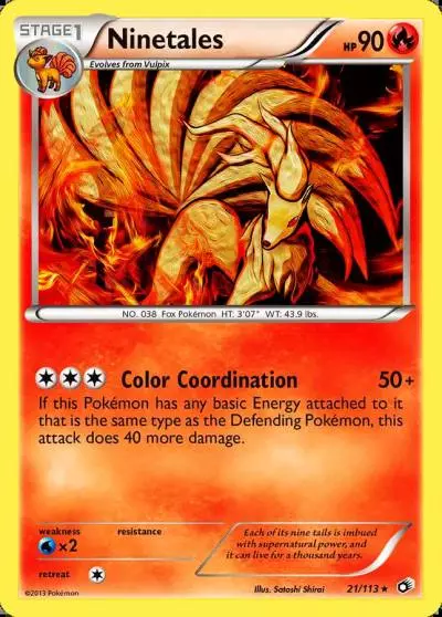 Ninetales 21/113 Legendary Treasures Pokemon card