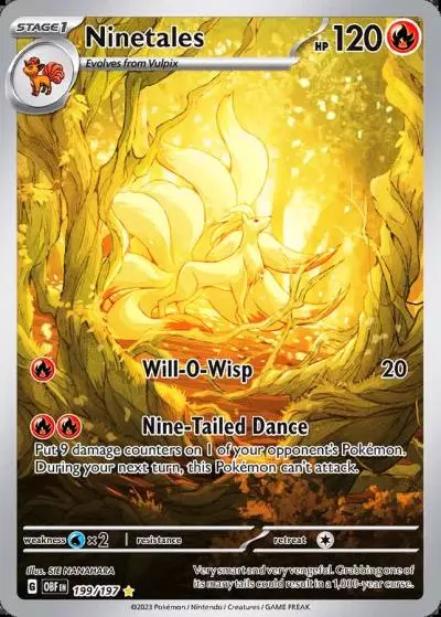 Ninetales 199/197 Obsidian Flames Pokemon card