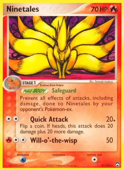 Ninetales 19/108 Power Keepers Pokemon card