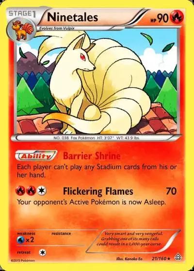 Ninetales 21/160 Primal Clash Pokemon card
