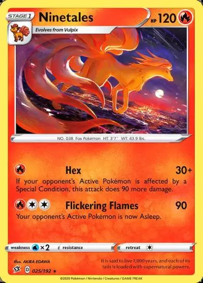 Ninetales 25/192 Rebel Clash Pokemon card