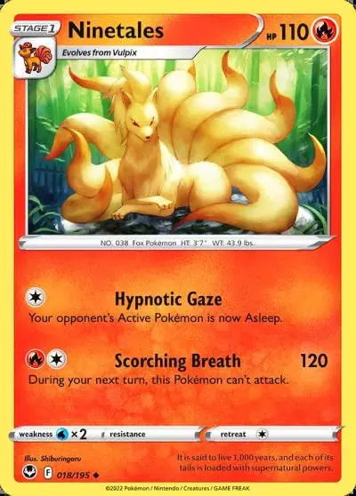 Ninetales 18/195 Silver Tempest Pokemon card