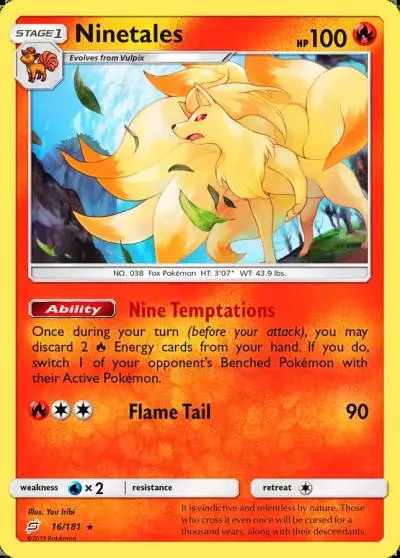 Ninetales 16/181 Team Up Pokemon card