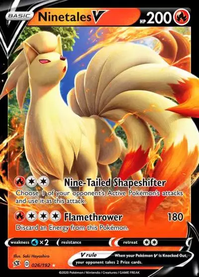 Ninetales V 26/192 Rebel Clash Pokemon card