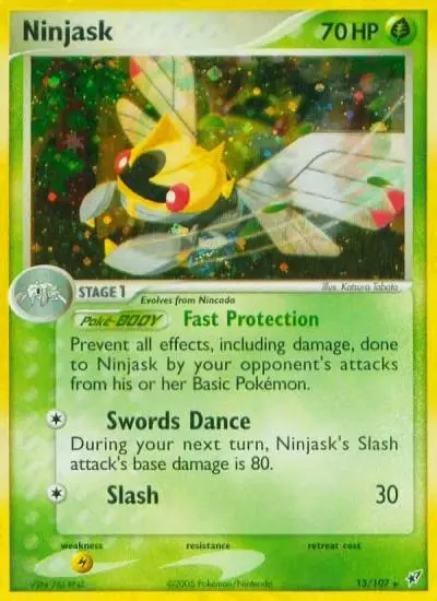 Ninjask 13/107 Deoxys Pokemon card